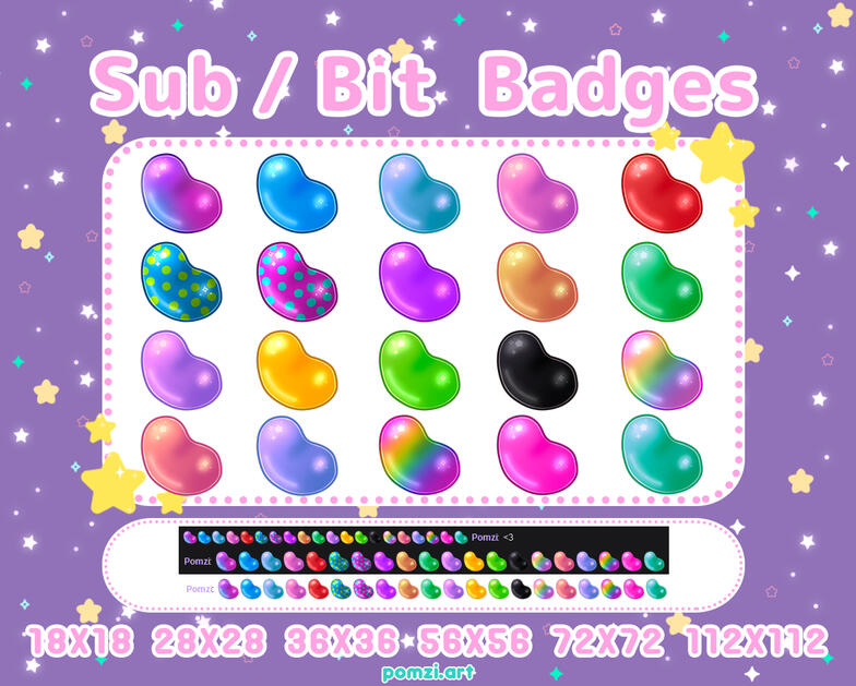 jelly bean sub/bit badges jelly bean sub/bit badges