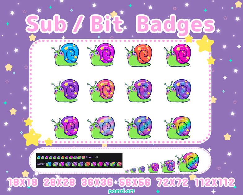 snailien sub/bit badges snailien sub/bit badges